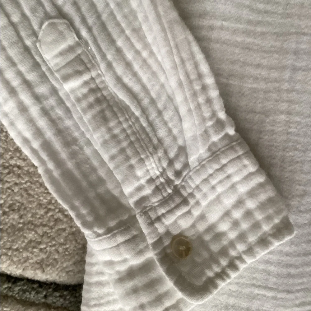 Rails Ellis Shirt XS White Gauze 100% Organic Cotton - Picture 8 of 11